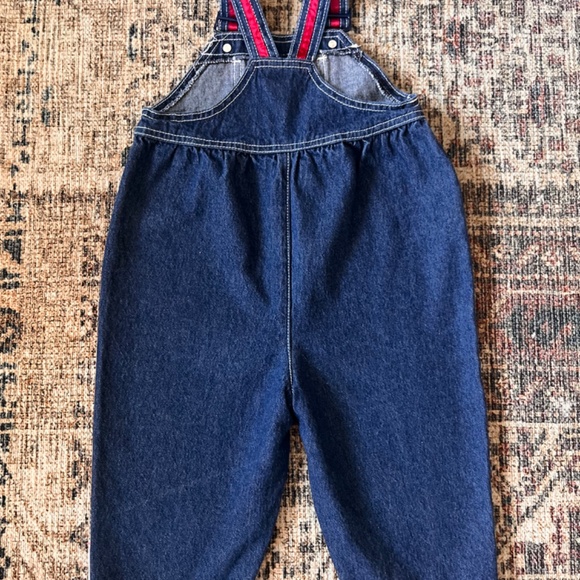 24m Vintage Please Mum denim overalls with floral design - Picture 5 of 5